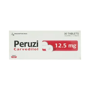 Viên nén Peruzi 12.5mg DaViPharm điều trị tăng huyết áp, đau thắt ngực (3 vỉ x 10 viên)