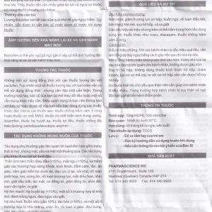 Viên nén Pharmaclofen 10mg Pharmascience điều trị các chứng co thắt cơ xương (100 viên)