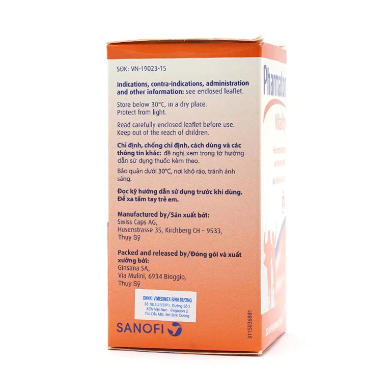 Viên nang mềm Pharmaton Vitality Sanofi bổ sung vitamin và khoáng chất dùng trong kiệt sức, mệt mỏi (30 viên)