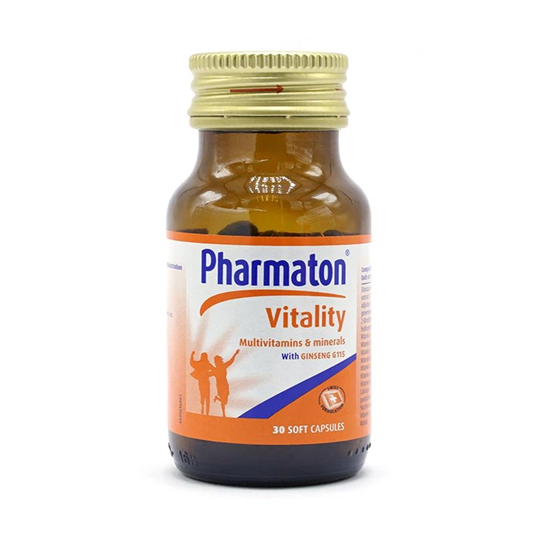 Viên nang mềm Pharmaton Vitality Sanofi bổ sung vitamin và khoáng chất dùng trong kiệt sức, mệt mỏi (30 viên)
