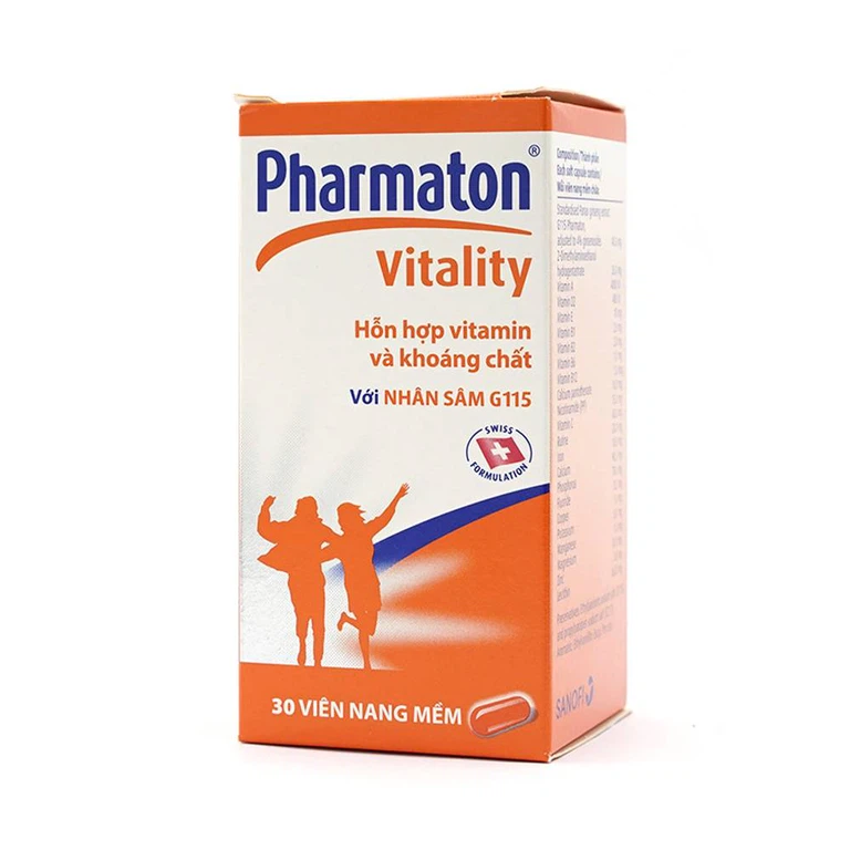 Viên nang mềm Pharmaton Vitality Sanofi bổ sung vitamin và khoáng chất dùng trong kiệt sức, mệt mỏi (30 viên)