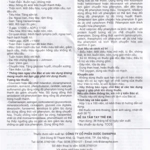 Viên nén Phenytoin 100mg Danapha điều trị động kinh cơn lớn, động kinh cục bộ (100 viên)