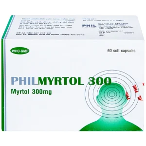Thuốc Philmyrtol 300 Phil Inter Pharma loãng đờm, giảm viêm phế quản, viêm xoang mũi (6 vỉ x 10 viên)