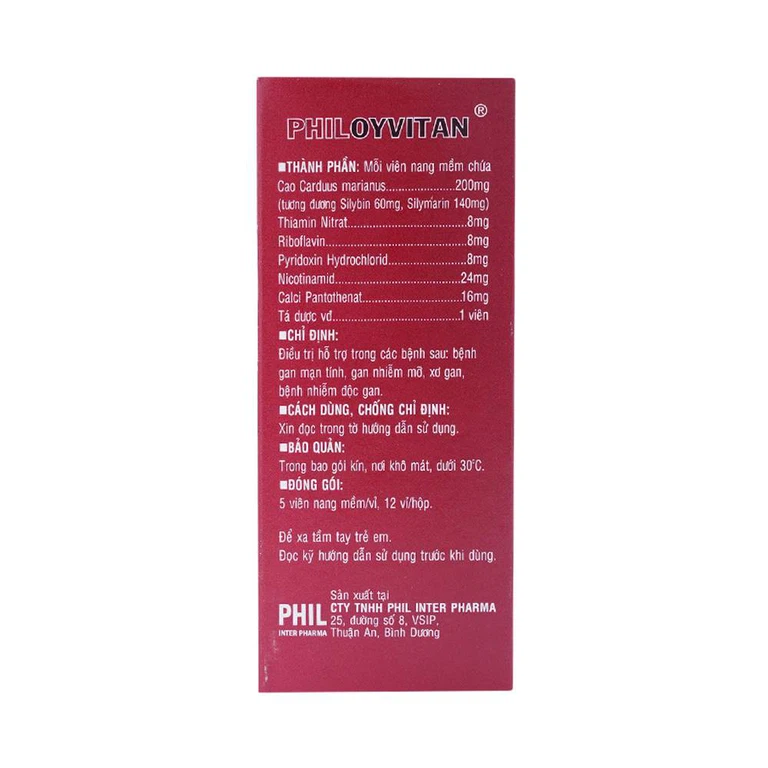 Viên nang mềm Philoyvitan Phil Inter Pharma điều trị hỗ trợ các bệnh gan mạn tính (12 vỉ x 5 viên)