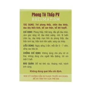 Thuốc Phong Tê Thấp PV điều trị phong thấp, thắt lưng, đầu gối đau nhức (100 viên)