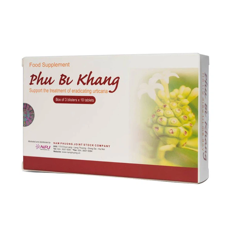 Viên uống Phụ Bì Khang NPJ tăng cường sức đề kháng, giảm triệu chứng mề đay, mẩn ngứa (3 vỉ x 10 viên)