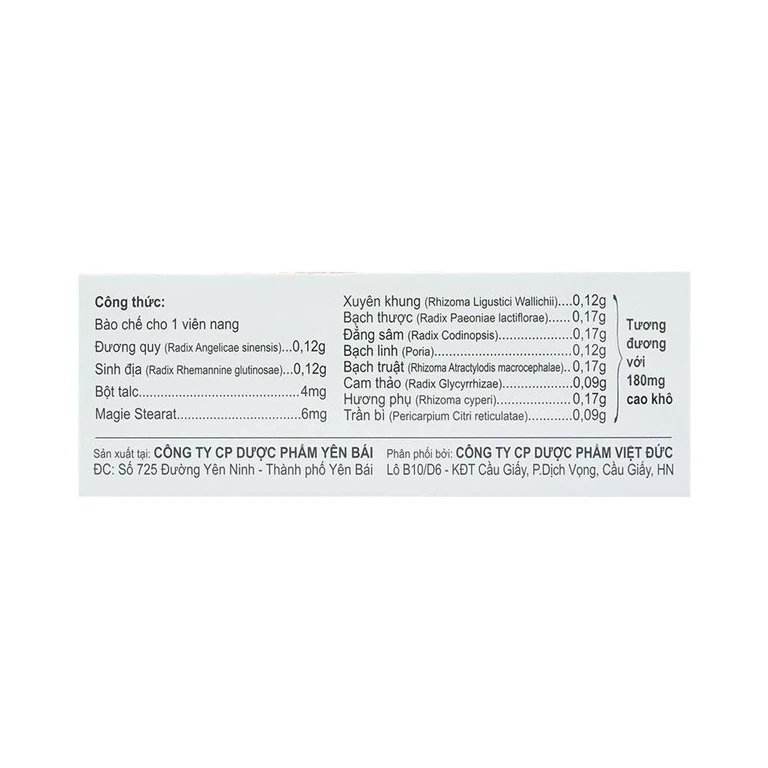 Thuốc điều kinh bổ huyết Phụ Huyết Khang YPharco điều trị rối loạn kinh nguyệt (5 vỉ x 10 viên)
