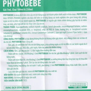 Dung dịch tắm rôm sảy em bé Phyto BEBE Opodis Pharma kháng khuẩn, nấm (100ml)