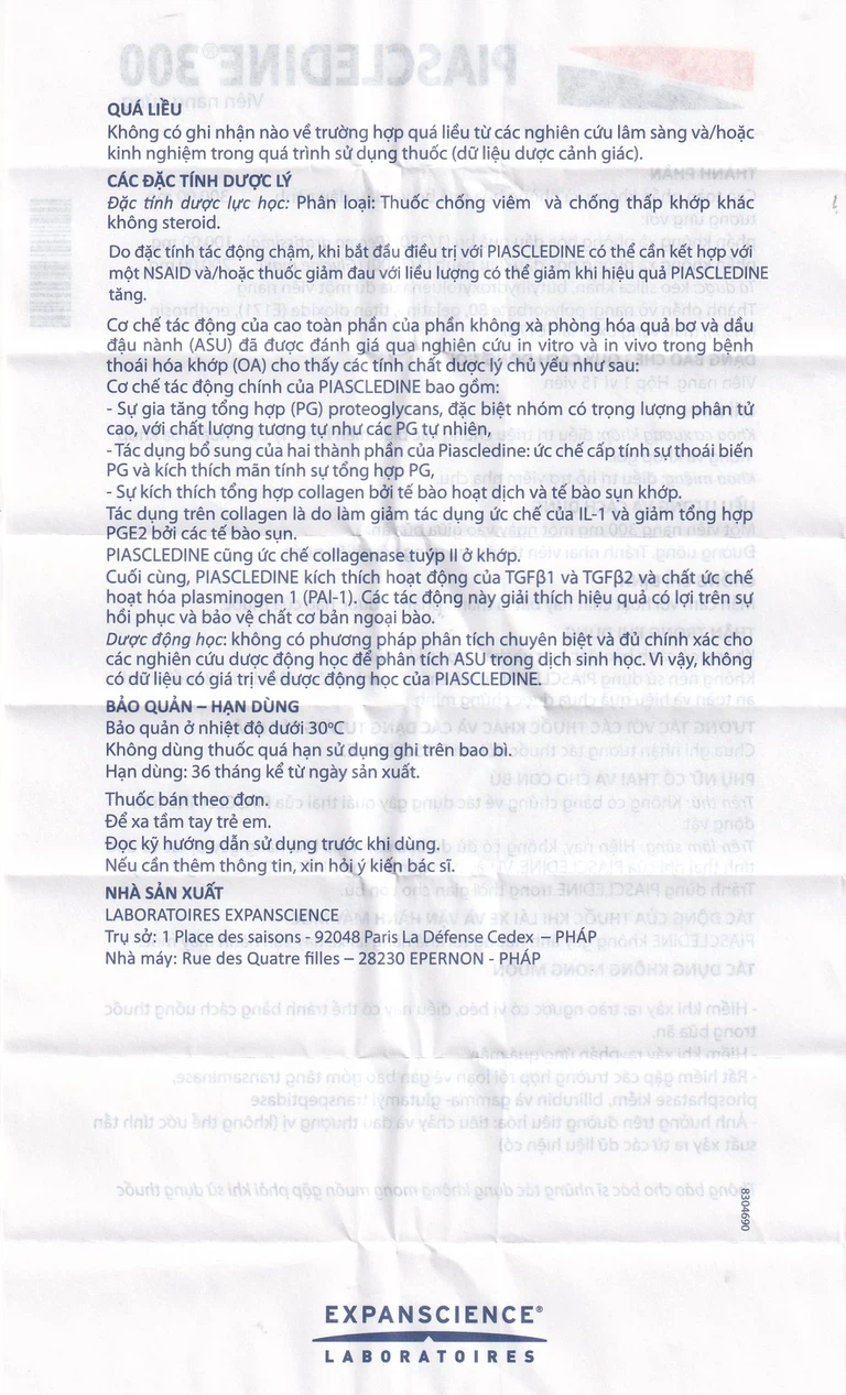 Viên nang cứng Piascledine 300 Hyphens điều trị viêm xương khớp hông và khớp gối (1 vỉ x 15 viên)