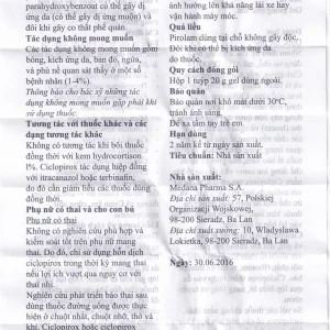 Gel bôi da Pirolam Medana điều trị các bệnh nấm da, nấm da đầu, nấm da chân (20g)