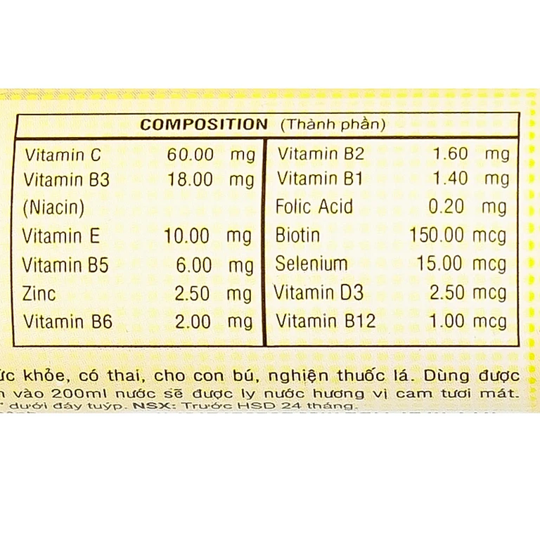 Viên sủi Plusssz Gold Max vị cam bổ sung vitamin và khoáng chất cho cơ thể (20 viên)