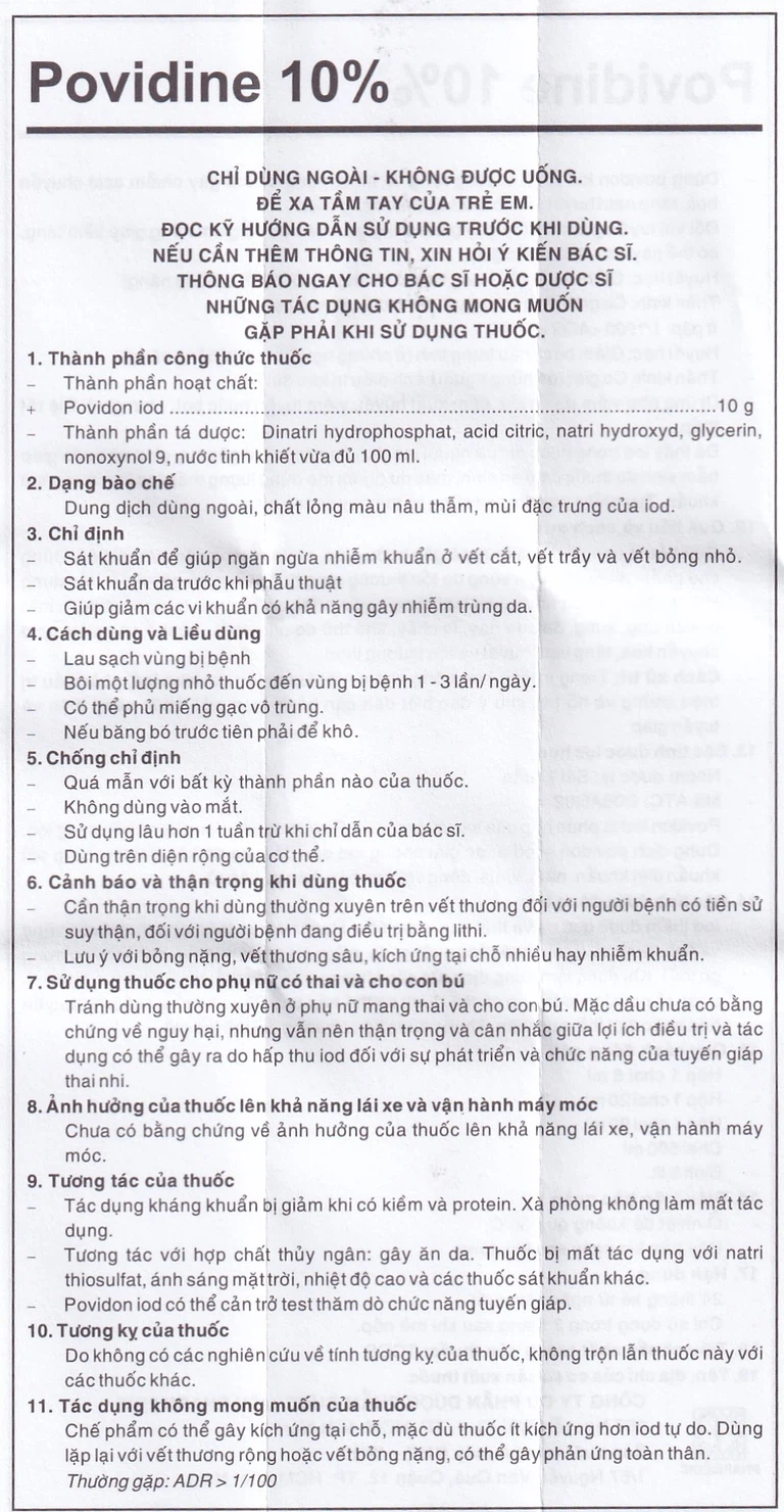 Dung dịch sát khuẩn Povidine 10% Pharmedic ngăn ngừa nhiễm khuẩn ở vết cắt, vết trầy (8ml)