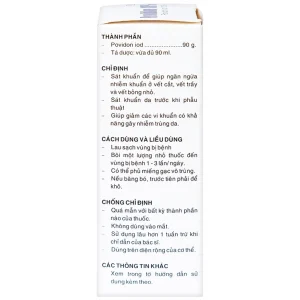 Dung dịch sát khuẩn Povidine 10% Pharmedic ngăn ngừa nhiễm khuẩn ở vết cắt, vết trầy (90ml)