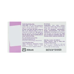 Thuốc Prostarin Abbott ngăn chặn biểu hiện cường androgen ở da (1 vỉ x 21 viên)