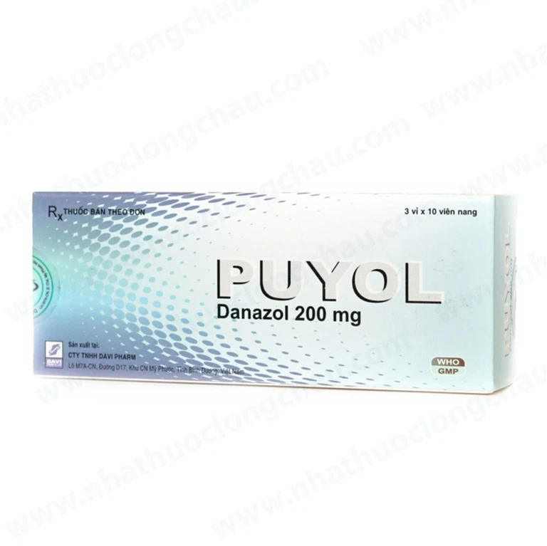 Thuốc Puyol 200mg Davipharm điều trị lạc nội mạc tử cung (3 vỉ x 10 viên)