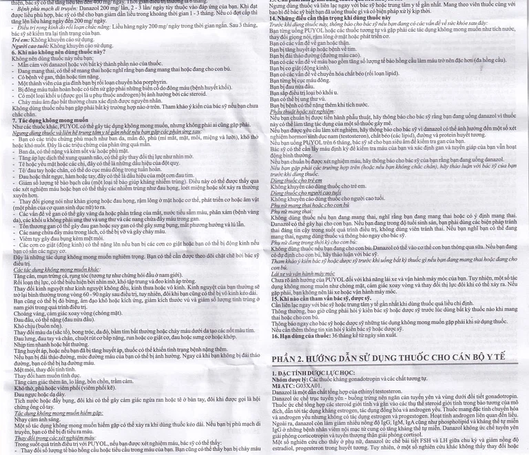 Thuốc Puyol 200mg Davipharm điều trị lạc nội mạc tử cung (3 vỉ x 10 viên)