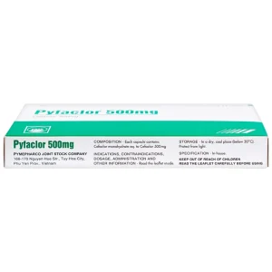 Thuốc Pyfaclor 500mg Pymepharco điều trị viêm tai giữa, nhiễm khuẩn đường hô hấp (1 vỉ x 12 viên)
