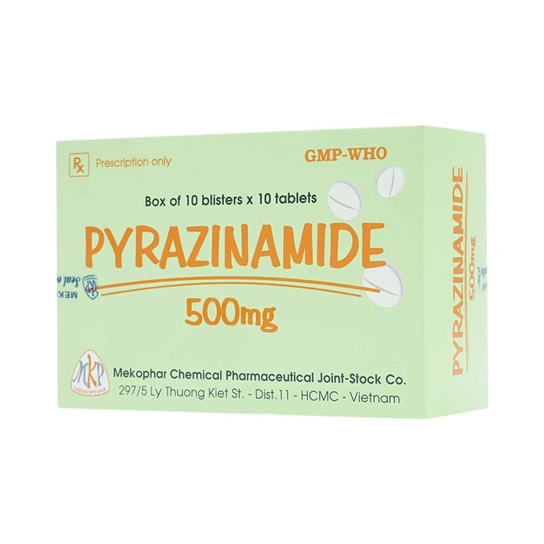 Thuốc Pyrazinamide 500mg Mekophar điều trị bệnh lao phổi (10 vỉ x 10 viên)