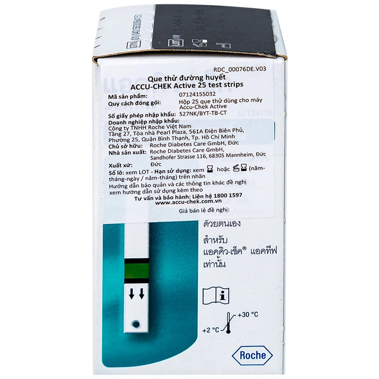 Que thử đường huyết Accu-Chek Active dùng cho máy Accu-Chek Active (25 cái)