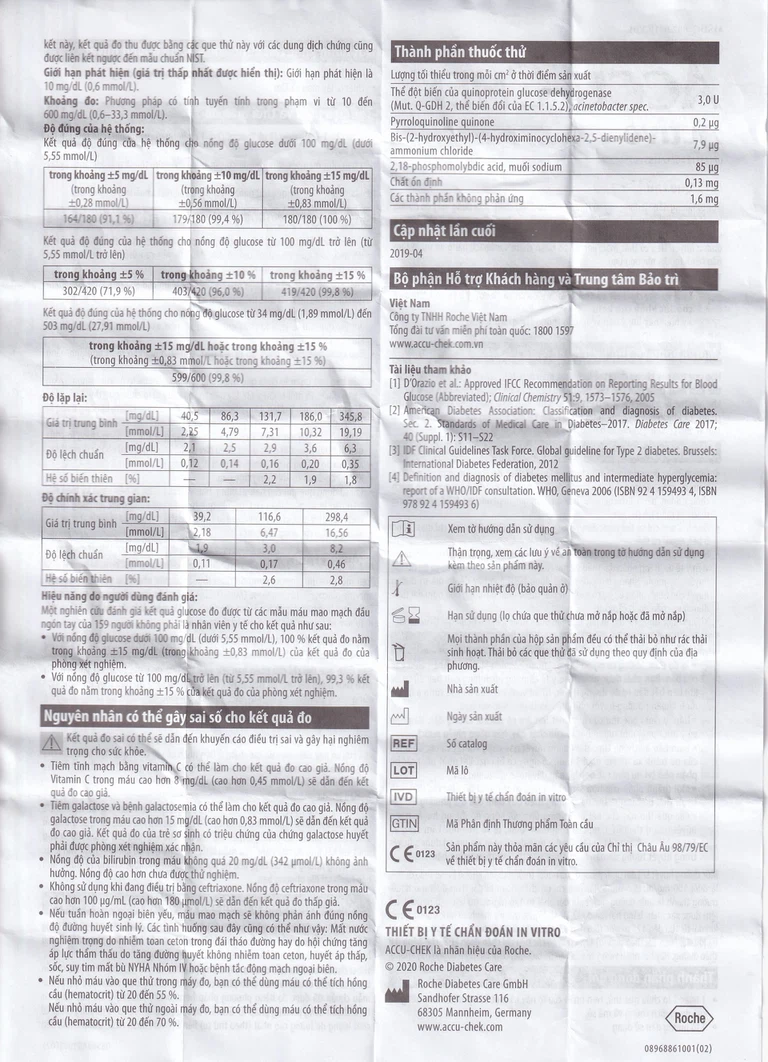 Que thử đường huyết Accu-Chek Active dùng cho máy Accu-Chek Active (25 cái)