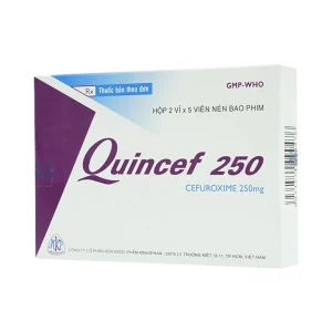 Thuốc Quincef 250 Mekophar điều trị viêm tai giữa, viêm xoang (2 vỉ x 5 viên)