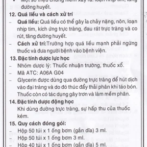 Dung dịch Rectiofar Pharmedic điều trị táo bón (40 túi x 1 ống bơm 5ml)