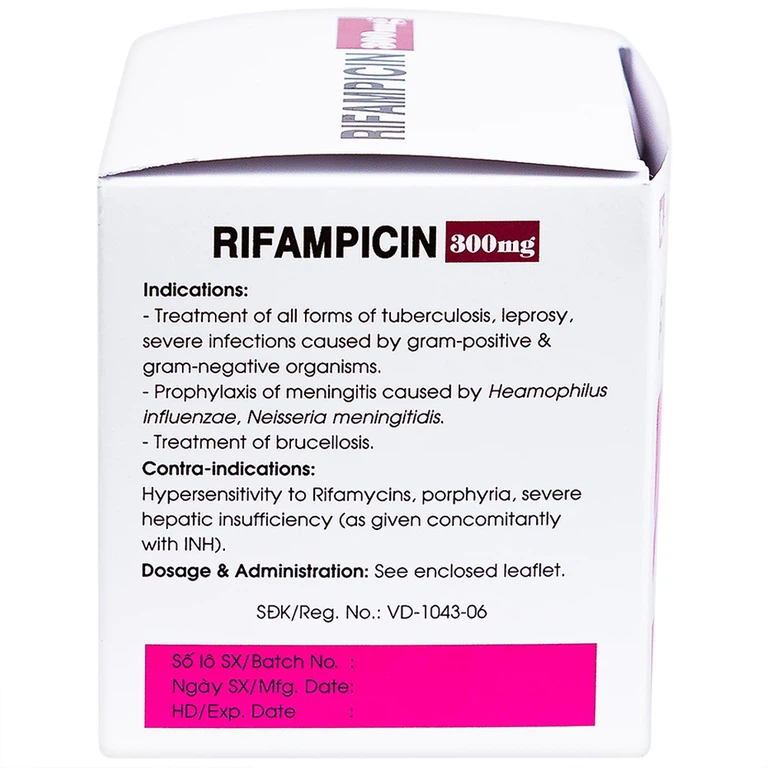 Thuốc Rifampicin 300mg Mekophar điều trị lao, phong (10 vỉ x 10 viên)