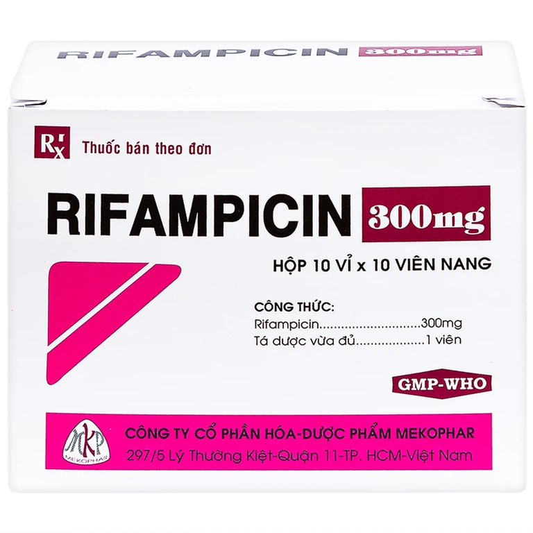 Thuốc Rifampicin 300mg Mekophar điều trị lao, phong (10 vỉ x 10 viên)