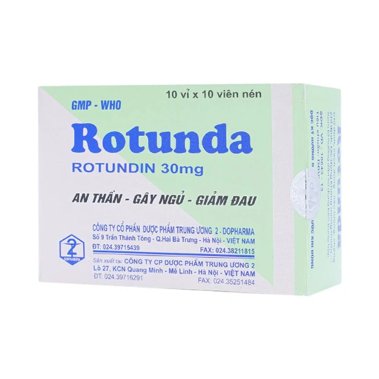 Thuốc Rotunda 30mg Dopharma điều trị mất ngủ (10 vỉ x 10 viên)