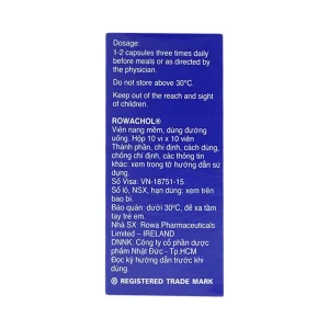 Thuốc Rowachol Rowa điều trị làm tan sỏi đường mật (10 vỉ x 10 viên)