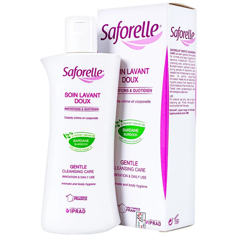 Gel rửa dịu nhẹ Saforelle Soin Lavant Doux vệ sinh cơ quan sinh dục ngoài và cơ thể cho da nhạy cảm (250ml)