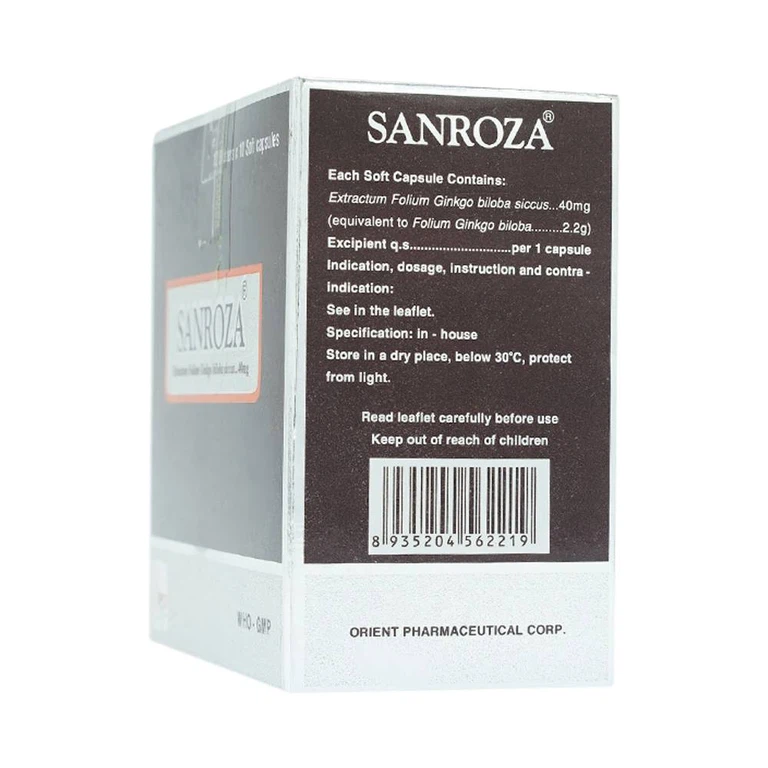 Thuốc Sanroza 40mg Phương Đông điều trị đau cách hồi, bệnh raynaud (10 vỉ x 10 viên)