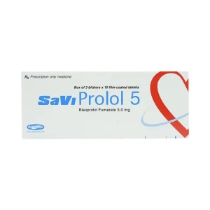 Thuốc SaViProlol 5 điều trị tăng huyết áp, đau thắt ngực (3 vỉ x 10 viên)