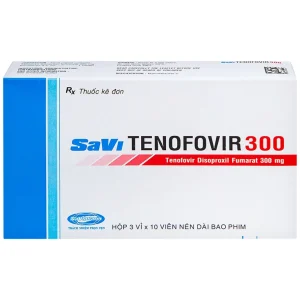 Thuốc Savi Tenofovir 300 điều trị nhiễm HIV-1 ở người lớn (3 vỉ x 10 viên)