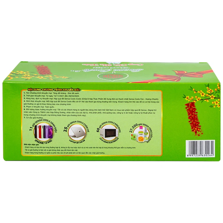 Bột sủi Sensa Cools Enesis giúp thanh nhiệt cơ thể và tăng cường sức đề kháng (6 gói x 7g)