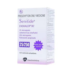 Khí dung Seretide Evohaler DC 25/250 Gsk điều trị hen phế quản, tắc nghẽn phổi mạn tính (120 liều)