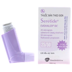 Khí dung Seretide Evohaler DC 25/50 Gsk điều trị hen phế quản, tắc nghẽn phổi mạn tính (120 liều)
