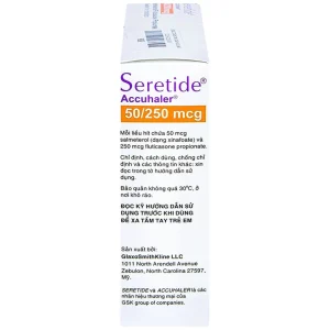 Bột hít phân liều Seretide Evohaler DC 50/250 Gsk điều trị hen phế quản, tắc nghẽn phổi mạn tính (60 liều)
