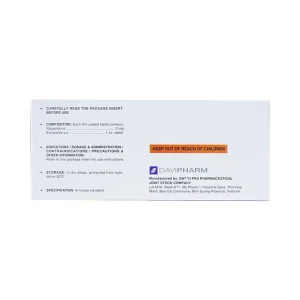 Thuốc Sernal Davipharm điều trị bệnh loạn tâm thần cấp và mạn (10 vỉ x 10 viên)
