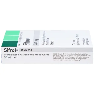 Thuốc Sifrol 0.25mg Boehringer điều trị bệnh parkinson (3 vỉ x 10 viên)