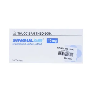 Thuốc Singulair 10mg MSD điều trị hen phế quản mạn tính (4 vỉ x 7 viên)