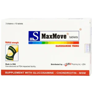 Viên uống S MaxMove USV Pharma hỗ trợ giảm đau khớp xương (3 vỉ x 10 viên)