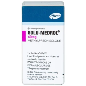 Bột pha tiêm Solu-Medrol 40mg Pfizer điều trị rối loạn thấp khớp, lupus ban đỏ hệ thống (1 lọ x 1ml)