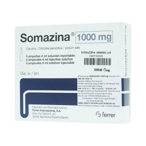 Thuốc tiêm Somazina 1000mg điều trị các rối loạn nhận thức, cảm giác (5 ống x 4ml)