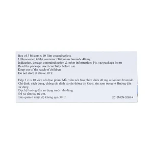 Thuốc Spasmomen Menarini điều trị hội chứng đại tràng kích thích (3 vỉ x 10 viên)