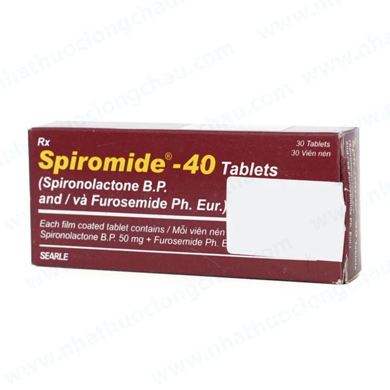 Thuốc Spiromide 40 Searle chẩn đoán và điều trị cường Aldosterone nguyên phát (3 vỉ x 10 viên)