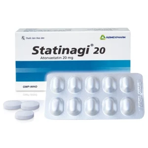 Thuốc Statinagi 20 Agimexpharm điều trị tăng cholesterol máu (3 vỉ x 10 viên)