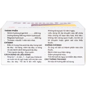 Viên nhai Stomafar Pharmedic điều trị trung hòa acid dạ dày (10 vỉ x 8 viên)