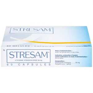Thuốc Stresam Biocodex điều trị các biểu hiện dạng tâm thể của lo âu (3 vỉ x 20 viên)