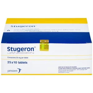 Thuốc Stugeron Janssen điều trị rối loạn tuần hoàn não (25 vỉ x 10 viên)